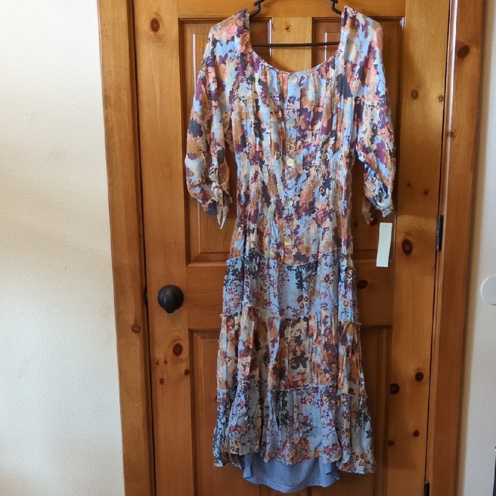 Floral Multicolor Women's Dress, Large